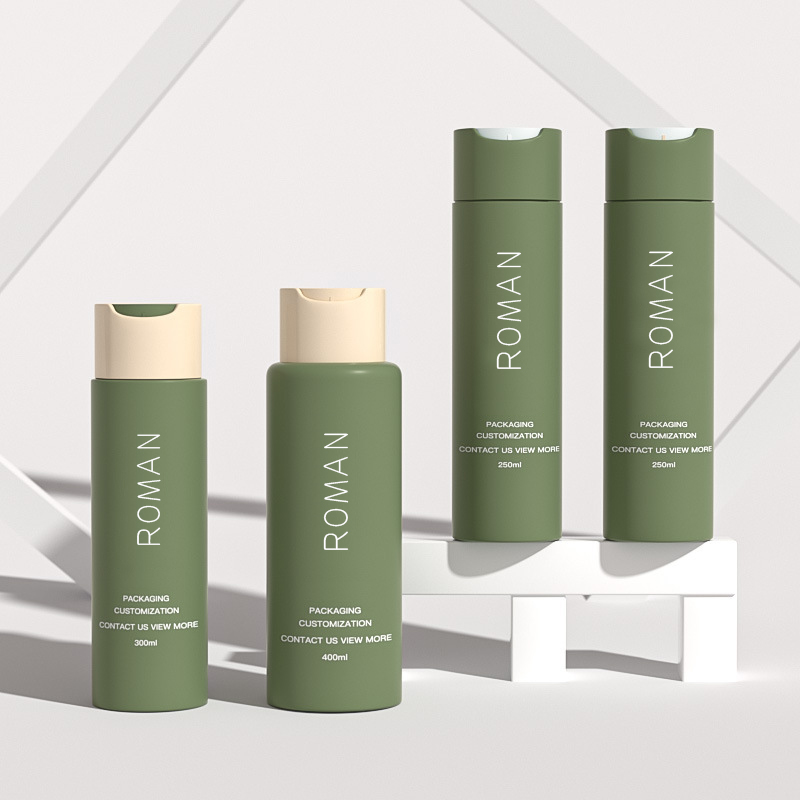 100ml 200ml 250ml 500ml Embalagem cosmética espremer garrafa de loção de shampoo para animais de estimação de plástico com tampa de disco