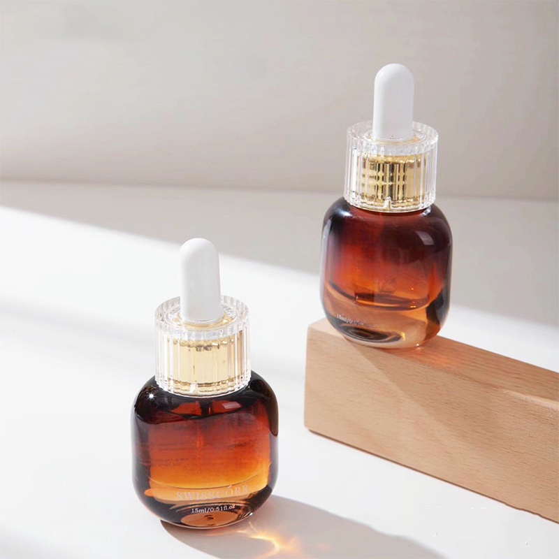 Frascos conta-gotas de vidro para cuidados com a pele pessoal preto âmbar Frascos conta-gotas de vidro para cuidados com a pele pessoal preto âmbar