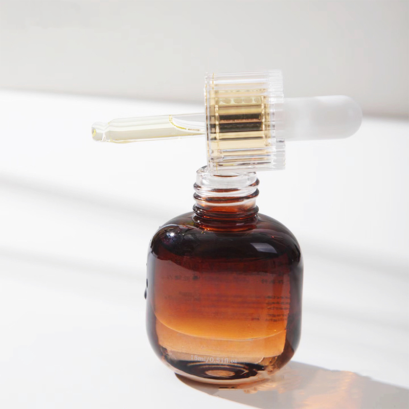 Frascos conta-gotas de vidro para cuidados com a pele pessoal preto âmbar Frascos conta-gotas de vidro para cuidados com a pele pessoal preto âmbar