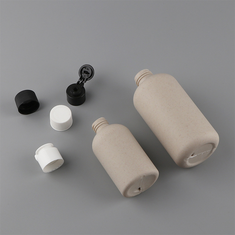 Recipiente cosmético biodegradável, 150ml, 250ml, 400ml, 500ml, espremer palha de trigo, redondo, garrafa de shampoo, garrafa de lavagem corporal com tampa flip Recipiente cosmético biodegradável, 150ml, 250ml, 400ml, 500ml, espremer palha de trigo, redondo, garrafa de shampoo, garrafa de lavagem corporal com tampa flip