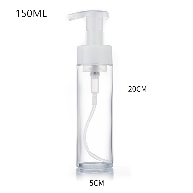 Garrafa vazia de bomba de espuma de vidro, transparente, fosca, para cuidados com a pele, espuma para as mãos Garrafa vazia de bomba de espuma de vidro, transparente, fosca, para cuidados com a pele, espuma para as mãos