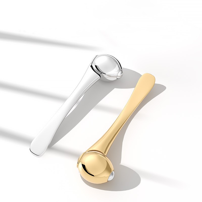 Rolo de massagem para os olhos, aplicador de creme para os olhos, espátulas cosméticas, colher facial antirrugas, ferramenta de cuidados faciais em liga de ouro Rolo de massagem para os olhos, aplicador de creme para os olhos, espátulas cosméticas, colher facial antirrugas, ferramenta de cuidados faciais em liga de ouro