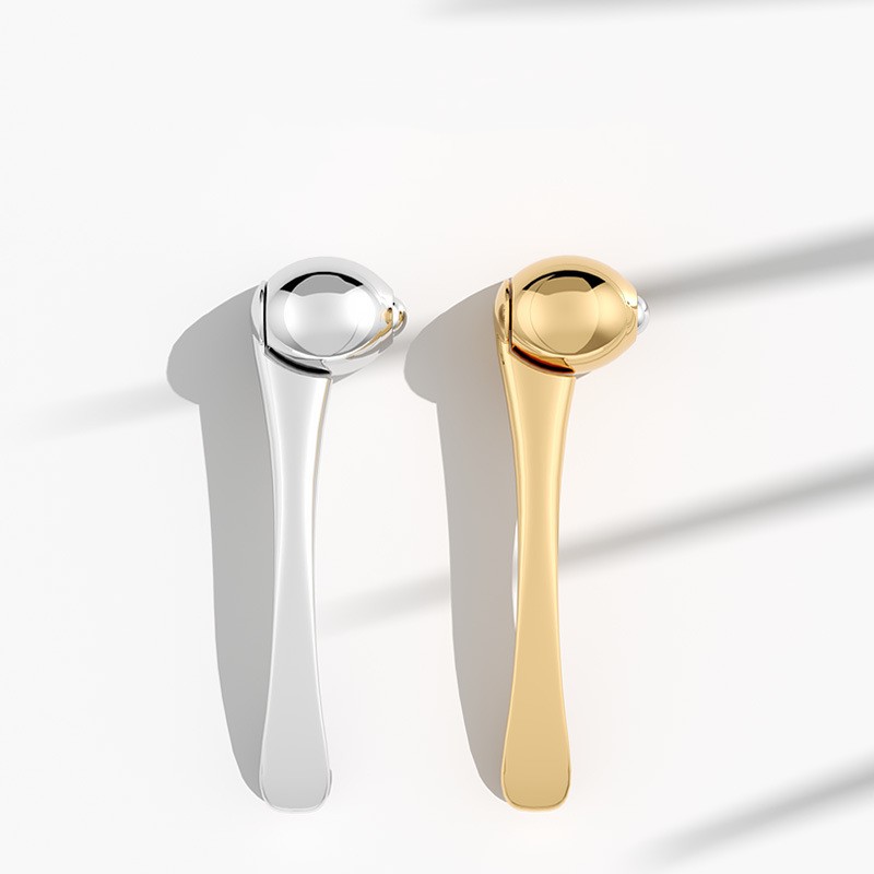 Rolo de massagem para os olhos, aplicador de creme para os olhos, espátulas cosméticas, colher facial antirrugas, ferramenta de cuidados faciais em liga de ouro Rolo de massagem para os olhos, aplicador de creme para os olhos, espátulas cosméticas, colher facial antirrugas, ferramenta de cuidados faciais em liga de ouro