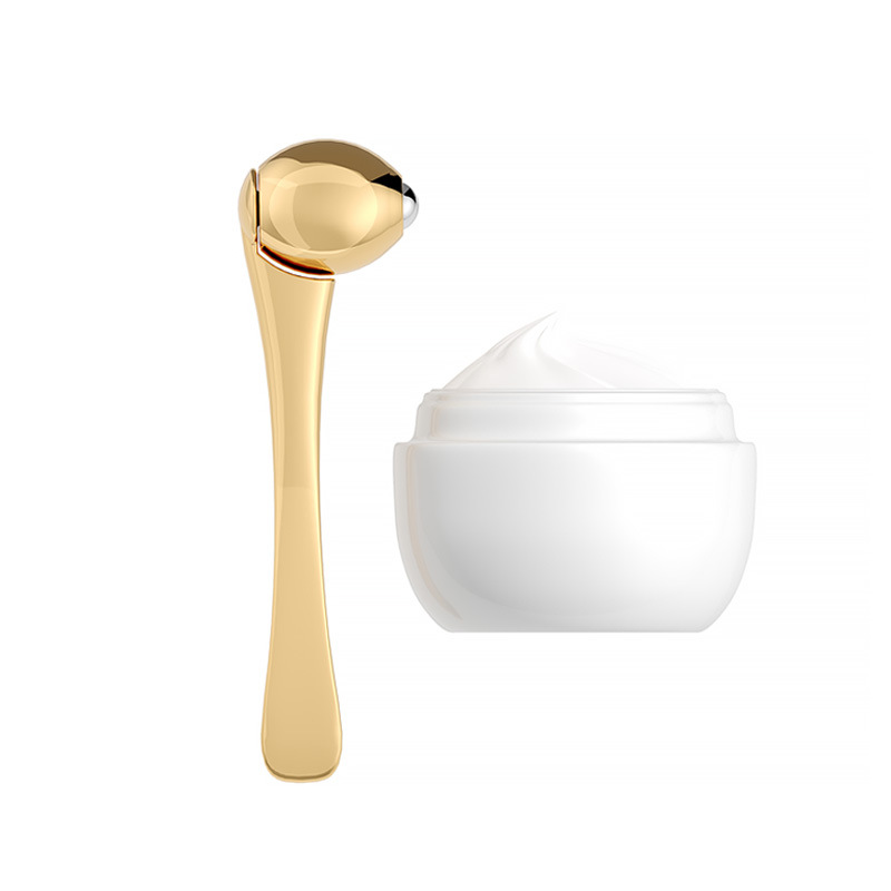 Rolo de massagem para os olhos, aplicador de creme para os olhos, espátulas cosméticas, colher facial antirrugas, ferramenta de cuidados faciais em liga de ouro Rolo de massagem para os olhos, aplicador de creme para os olhos, espátulas cosméticas, colher facial antirrugas, ferramenta de cuidados faciais em liga de ouro