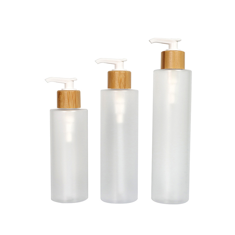 Garrafas plásticas de bambu geadas do champô do animal de estimação da bomba do pulverizador com tampa 120ml Garrafas plásticas de bambu geadas do champô do animal de estimação da bomba do pulverizador com tampa 120ml