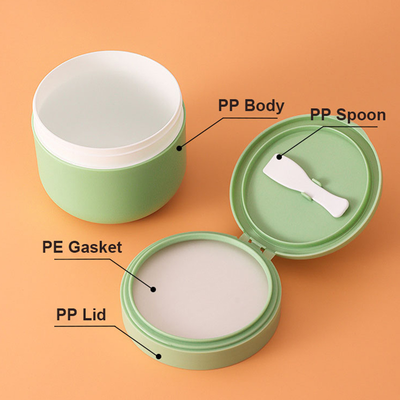 Máscara cosmética redonda fosca de plástico, 200g, 300g, 400g, frasco de creme para clareamento, remoção de sardas, protetor solar, recipiente com colher Máscara cosmética redonda fosca de plástico, 200g, 300g, 400g, frasco de creme para clareamento, remoção de sardas, protetor solar, recipiente com colher