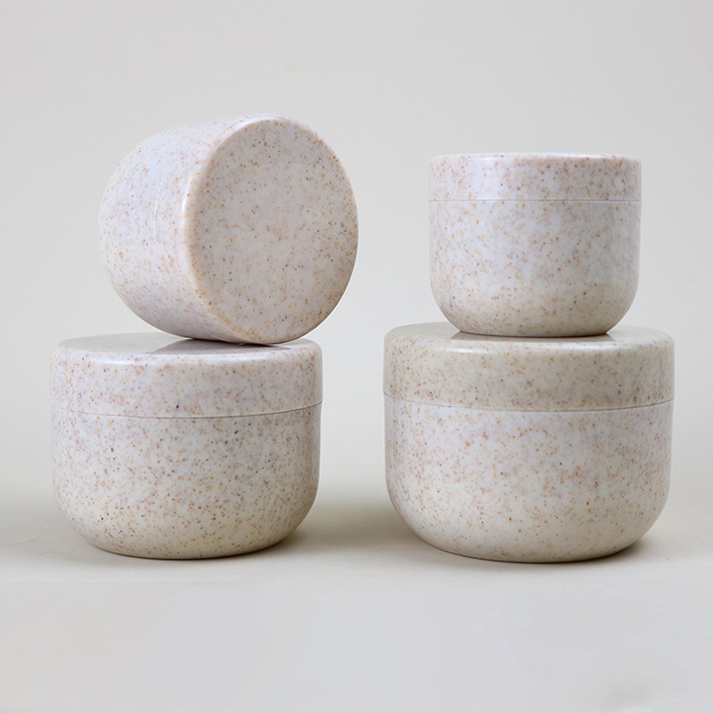 Recipiente de palha de trigo, boca larga, 80g, 120g, 200g, 250g, frasco de creme para cuidados com a pele, cosméticos, frasco de creme facial com tampas Recipiente de palha de trigo, boca larga, 80g, 120g, 200g, 250g, frasco de creme para cuidados com a pele, cosméticos, frasco de creme facial com tampas