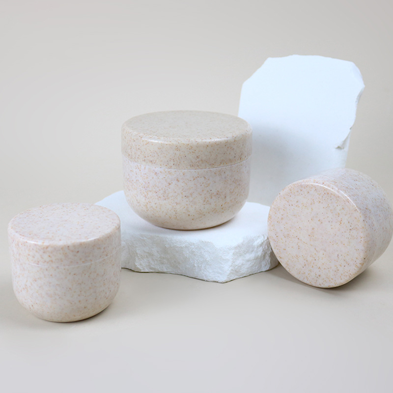 Recipiente de palha de trigo, boca larga, 80g, 120g, 200g, 250g, frasco de creme para cuidados com a pele, cosméticos, frasco de creme facial com tampas Recipiente de palha de trigo, boca larga, 80g, 120g, 200g, 250g, frasco de creme para cuidados com a pele, cosméticos, frasco de creme facial com tampas