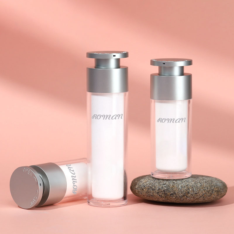 Garrafa mal ventilada plástica da bomba da loção da parede dobro vazia dos pp de 15ml 30ml 50ml para o tratamento facial cosmético da superfície da impressão da tela dos cuidados com a pele Garrafa mal ventilada plástica da bomba da loção da parede dobro vazia dos pp de 15ml 30ml 50ml para o tratamento facial cosmético da superfície da impressão da tela dos cuidados com a pele