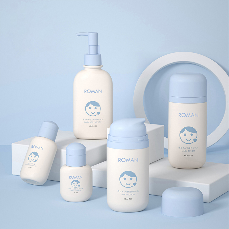 Garrafas plásticas verdes ovais vazias dos pp de 50ml 80ml 100ml com bomba de loção mal ventilada fundação de vácuo e garrafa de creme facial para cuidados com a pele