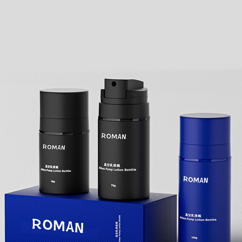 Garrafa preta fosca de loção, 15ml, 30ml, 50ml, 100ml, 120ml, 150ml, bomba de essência para cuidados com a pele, garrafa sem ar para embalagens de cosméticos Garrafa preta fosca de loção, 15ml, 30ml, 50ml, 100ml, 120ml, 150ml, bomba de essência para cuidados com a pele, garrafa sem ar para embalagens de cosméticos