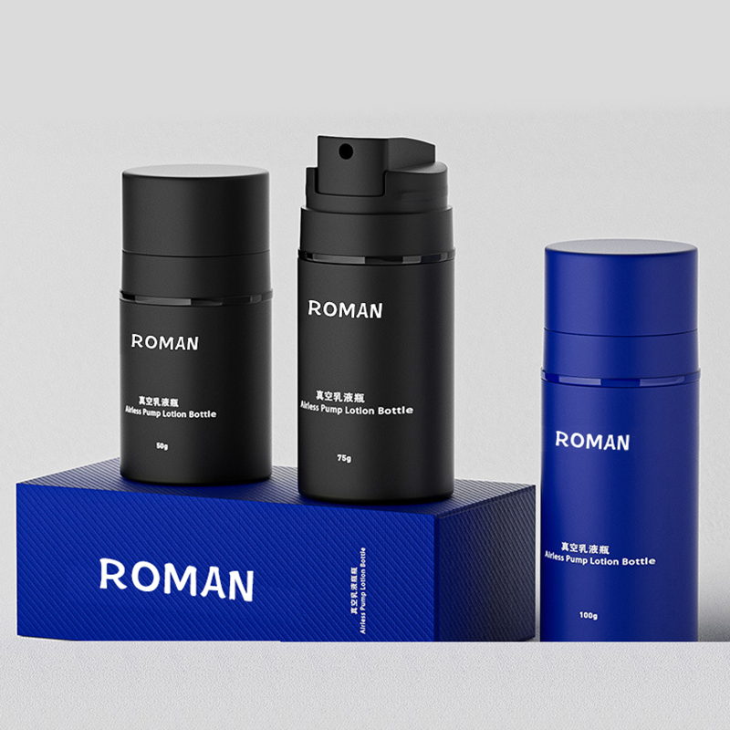 Garrafa preta fosca de loção, 15ml, 30ml, 50ml, 100ml, 120ml, 150ml, bomba de essência para cuidados com a pele, garrafa sem ar para embalagens de cosméticos Garrafa preta fosca de loção, 15ml, 30ml, 50ml, 100ml, 120ml, 150ml, bomba de essência para cuidados com a pele, garrafa sem ar para embalagens de cosméticos