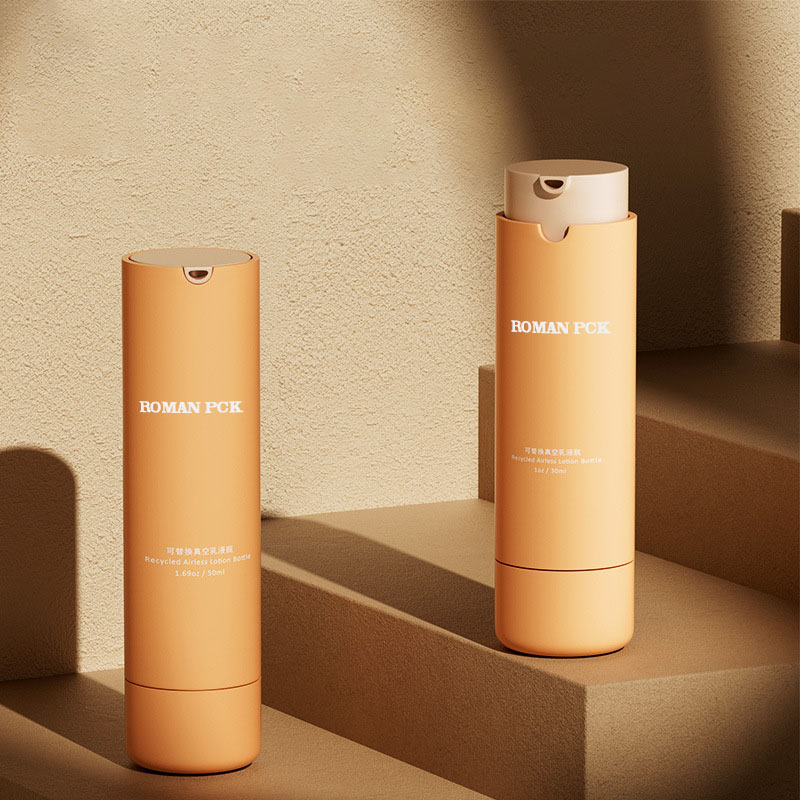 Laranja 15ml 30ml 50ml Frasco mal ventilado plástico da bomba PP como para o empacotamento cosmético do soro dos cuidados com a pele da loção de creme