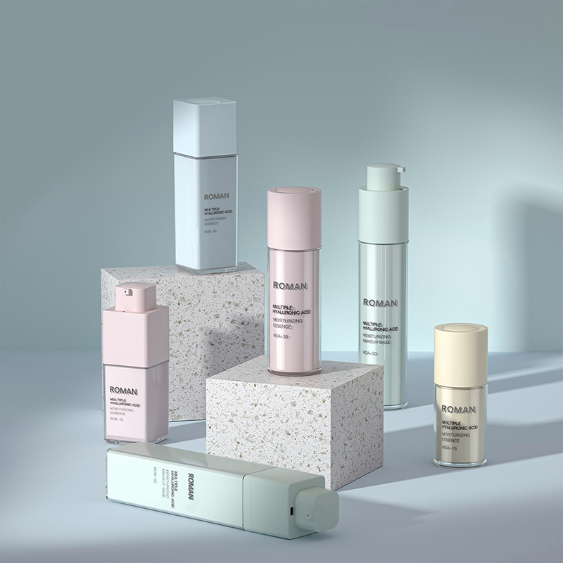 Loção de essência dupla para corpo de plástico pet, creme de reparação, esfrega a vácuo, garrafa cosmética sem ar, 15ml, 30ml, 50ml, cosmético