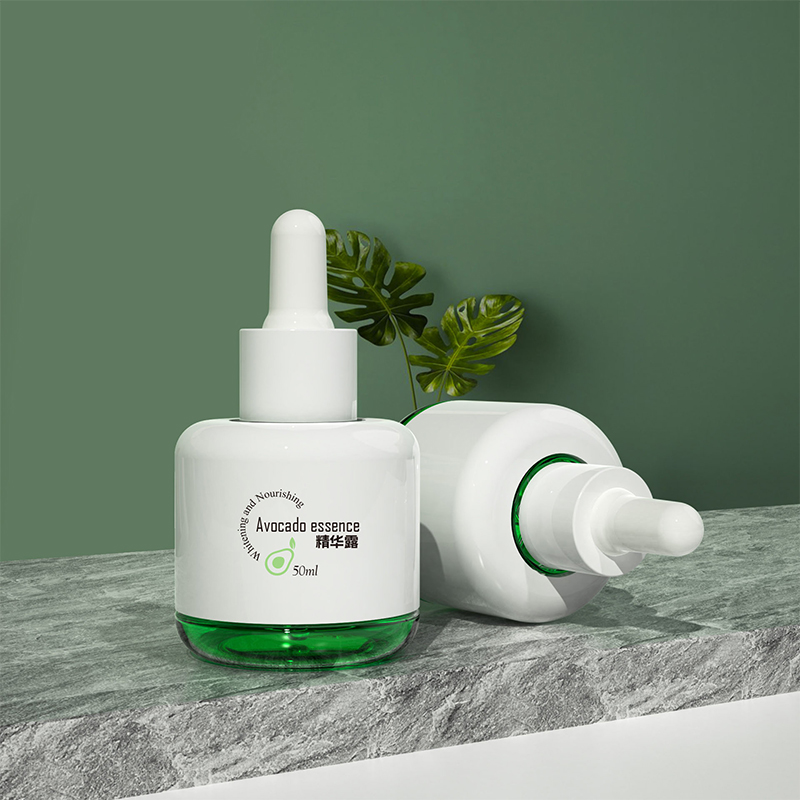 Garrafa de óleo essencial 50ml transparente verde petg plástico à prova de vazamento essência soro conta-gotas para cuidados com o rosto e os olhos Garrafa de óleo essencial 50ml transparente verde petg plástico à prova de vazamento essência soro conta-gotas para cuidados com o rosto e os olhos