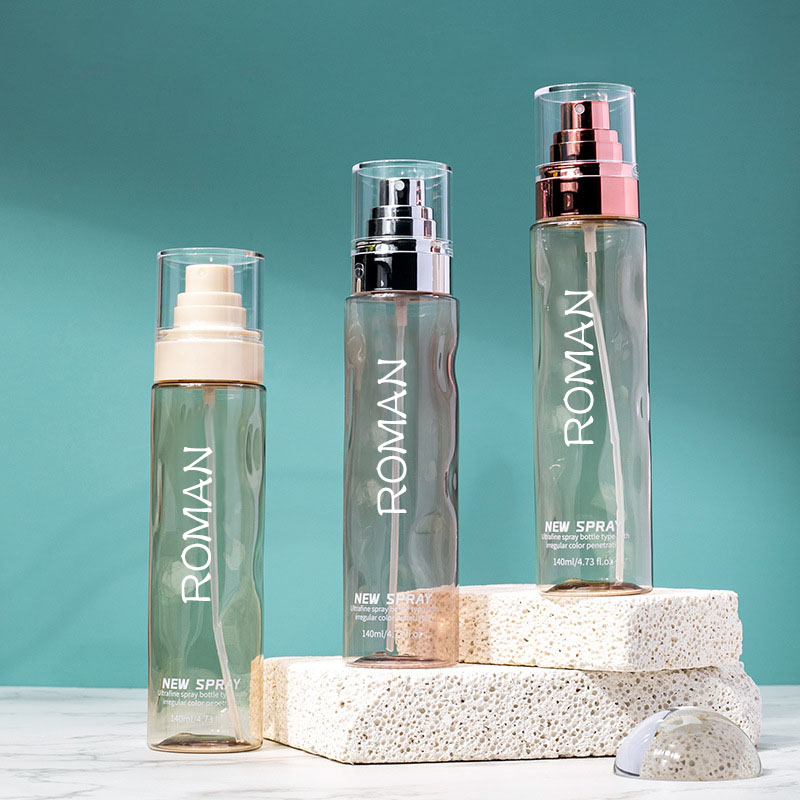 Garrafas plásticas redondas claras do toner do pulverizador de plástico vazias 100ml 120 ml loção corporal da fundação com garrafa da bomba do soro da prata do ouro Garrafas plásticas redondas claras do toner do pulverizador de plástico vazias 100ml 120 ml loção corporal da fundação com garrafa da bomba do soro da prata do ouro