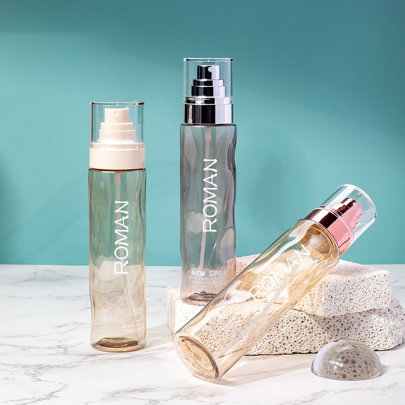 Garrafas plásticas redondas claras do toner do pulverizador de plástico vazias 100ml 120 ml loção corporal da fundação com garrafa da bomba do soro da prata do ouro Garrafas plásticas redondas claras do toner do pulverizador de plástico vazias 100ml 120 ml loção corporal da fundação com garrafa da bomba do soro da prata do ouro