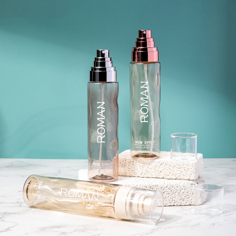 Garrafas plásticas redondas claras do toner do pulverizador de plástico vazias 100ml 120 ml loção corporal da fundação com garrafa da bomba do soro da prata do ouro Garrafas plásticas redondas claras do toner do pulverizador de plástico vazias 100ml 120 ml loção corporal da fundação com garrafa da bomba do soro da prata do ouro