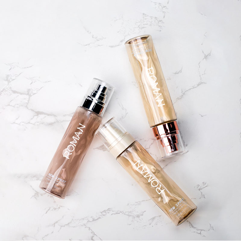 Garrafas plásticas redondas claras do toner do pulverizador de plástico vazias 100ml 120 ml loção corporal da fundação com garrafa da bomba do soro da prata do ouro Garrafas plásticas redondas claras do toner do pulverizador de plástico vazias 100ml 120 ml loção corporal da fundação com garrafa da bomba do soro da prata do ouro