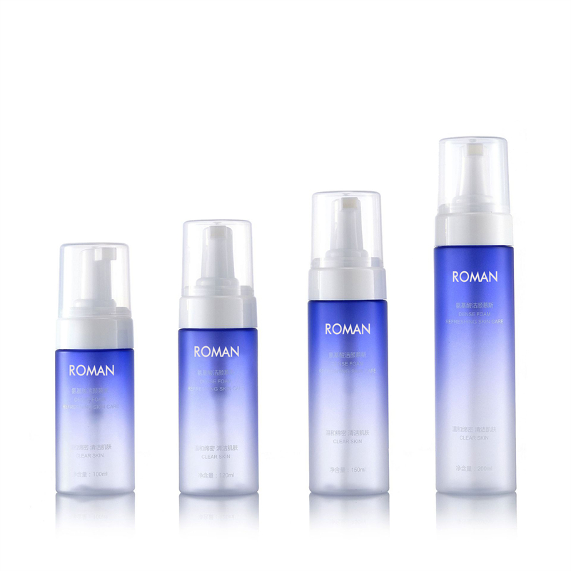 100ml 120ml 150ml 200ml PET gradiente cor azul espuma dispensador de sabão líquido bomba de espuma garrafa de gel de banho garrafa de lavagem das mãos suprimentos de banheiro 100ml 120ml 150ml 200ml PET gradiente cor azul espuma dispensador de sabão líquido bomba de espuma garrafa de gel de banho garrafa de lavagem das mãos suprimentos de banheiro