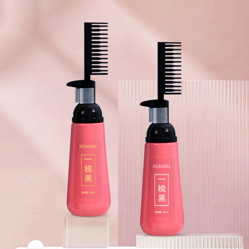 150ml 180ml 200ml bomba de espuma salão de beleza pente de cabelo dispensador de óleo garrafas plástico pente de cabelo aplicador garrafa