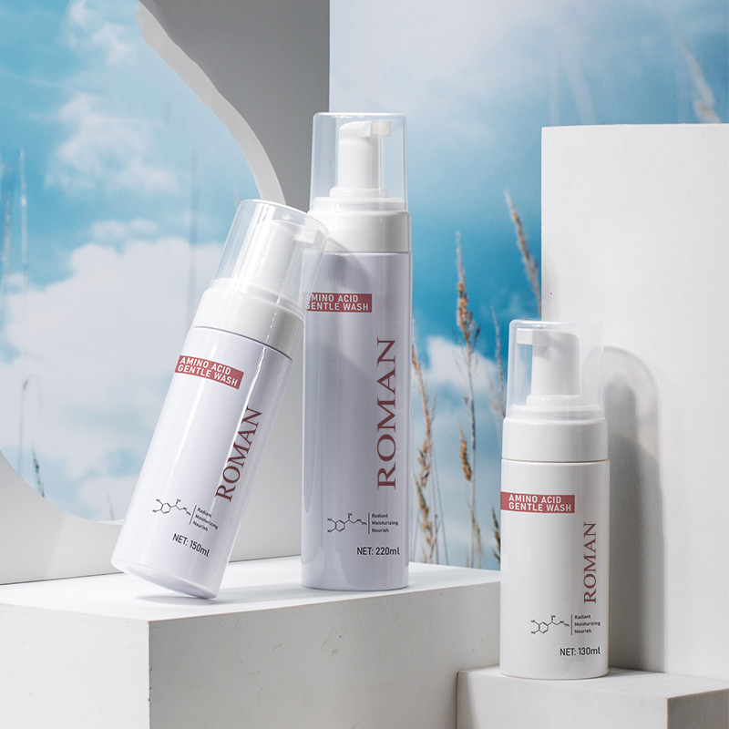 Plástico suave limpeza espuma mão bomba de sabão garrafa dispensador de espuma facial skincare limpador garrafa 100ml 120ml 150ml 200ml