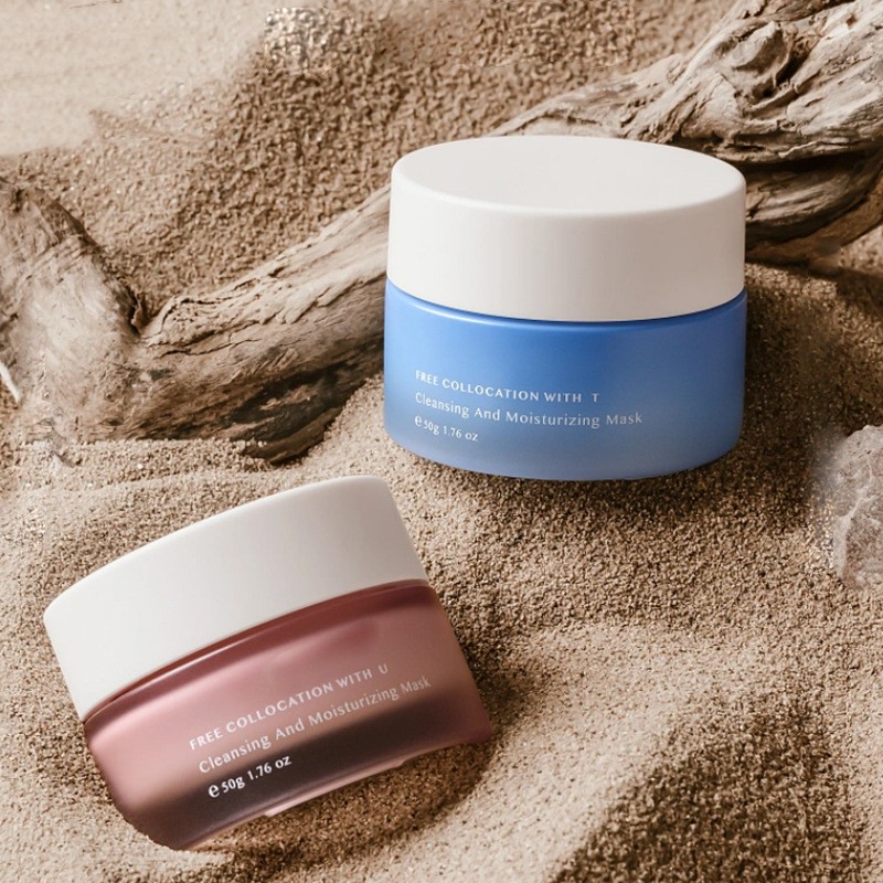 Cosmético de vidro redondo clássico do frasco de creme que empacota para o creme facial e o creme para os olhos