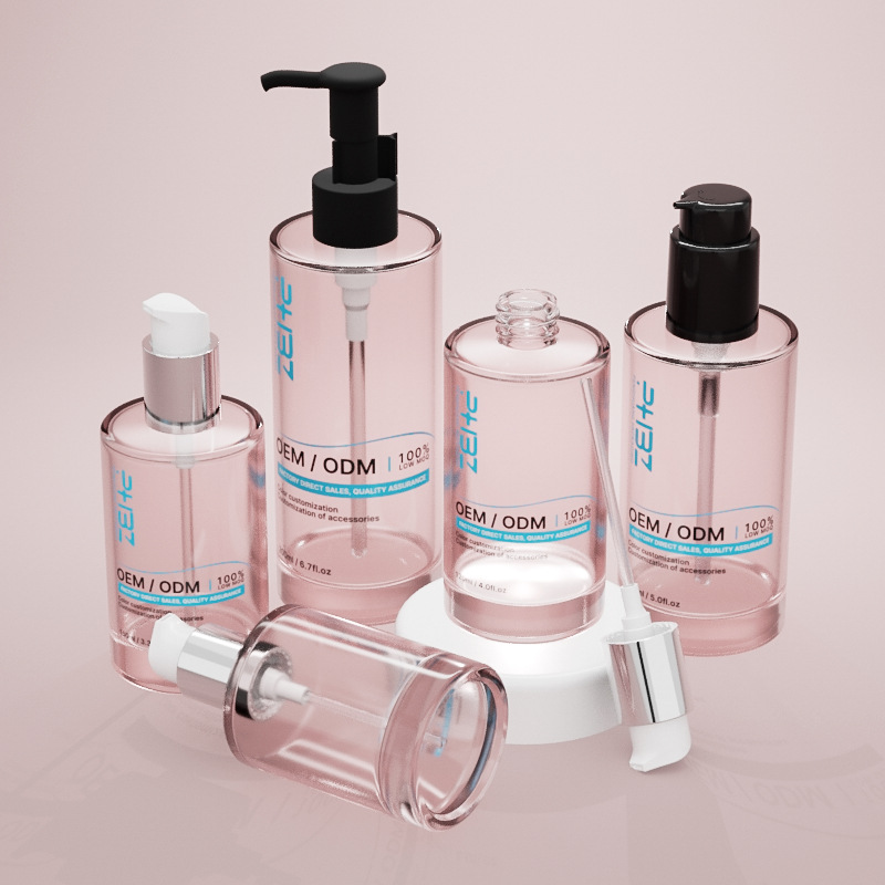 Frasco de soro cosmético de vidro multicapacidade com base espessa Frasco de soro cosmético de vidro multicapacidade com base espessa