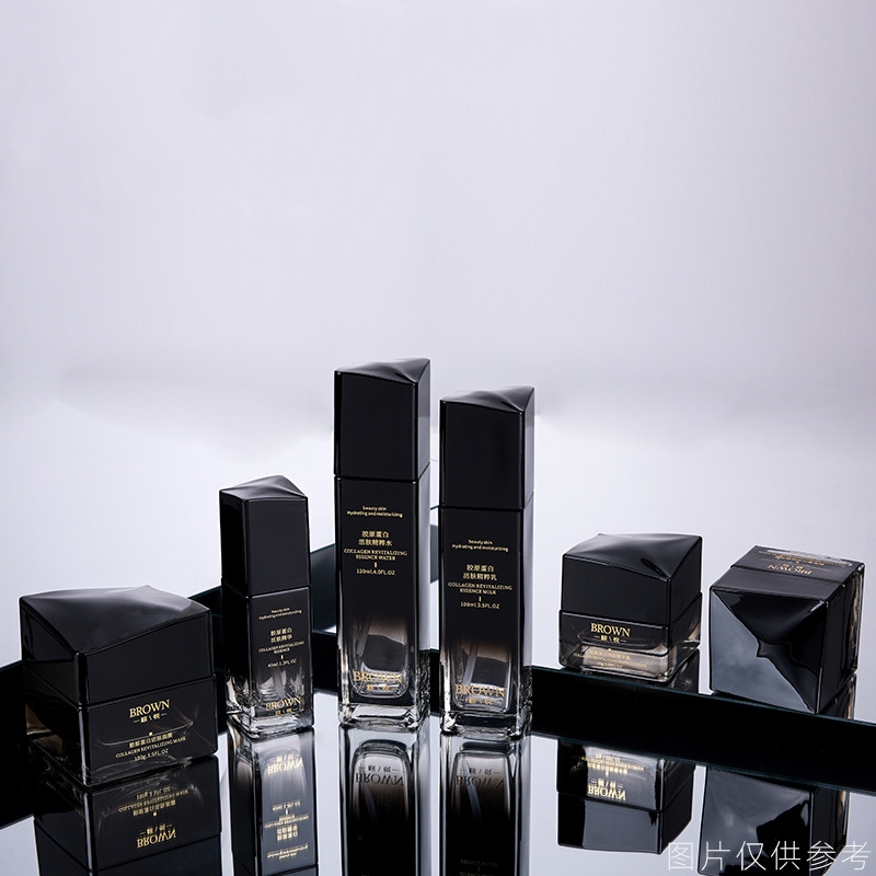 Frasco de creme de vidro quadrado original com design aumentado da tampa para empacotamento cosmético Frasco de creme de vidro quadrado original com design aumentado da tampa para empacotamento cosmético