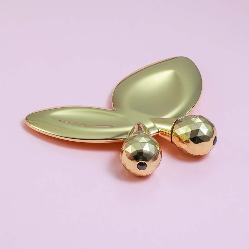 Rolo de massagem facial em forma de borboleta de liga de zinco Rolo de massagem facial em forma de borboleta de liga de zinco