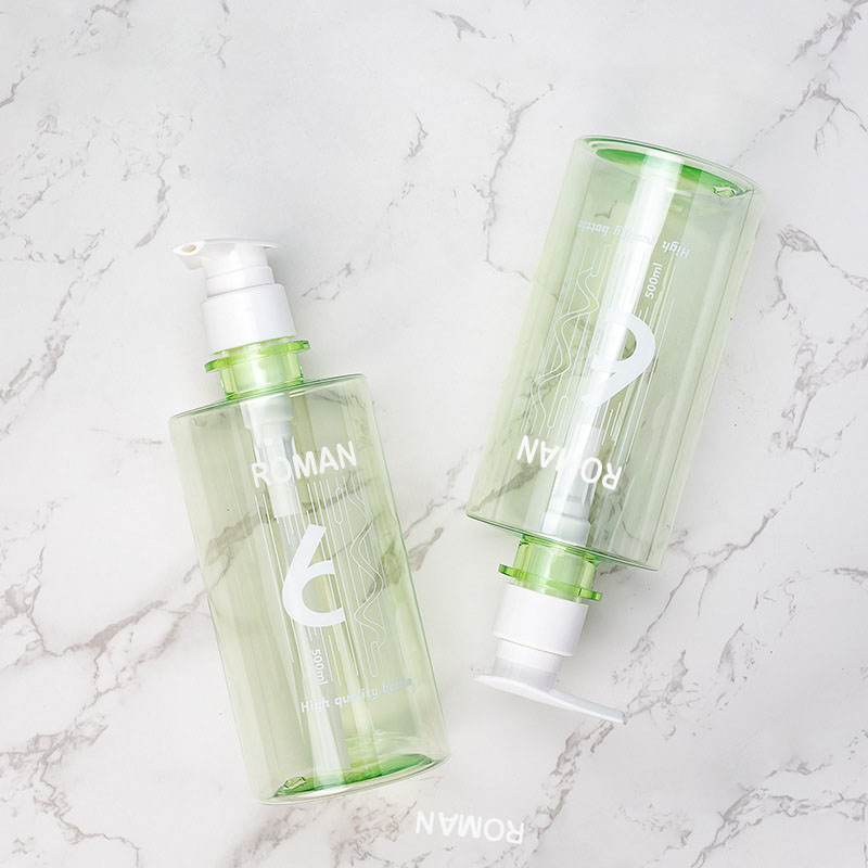 Plástico verde pet skincare rosto limpador de óleo corpo esfrega loção spray de cabelo shampoo e condicionador bomba garrafas conjunto Plástico verde pet skincare rosto limpador de óleo corpo esfrega loção spray de cabelo shampoo e condicionador bomba garrafas conjunto