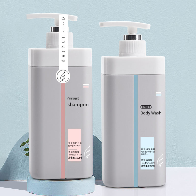 Frascos de embalagem de plástico de alta capacidade, 500ml, 800ml, para loção de cuidados com a pele, recipiente tônico vazio, shampoo e condicionador