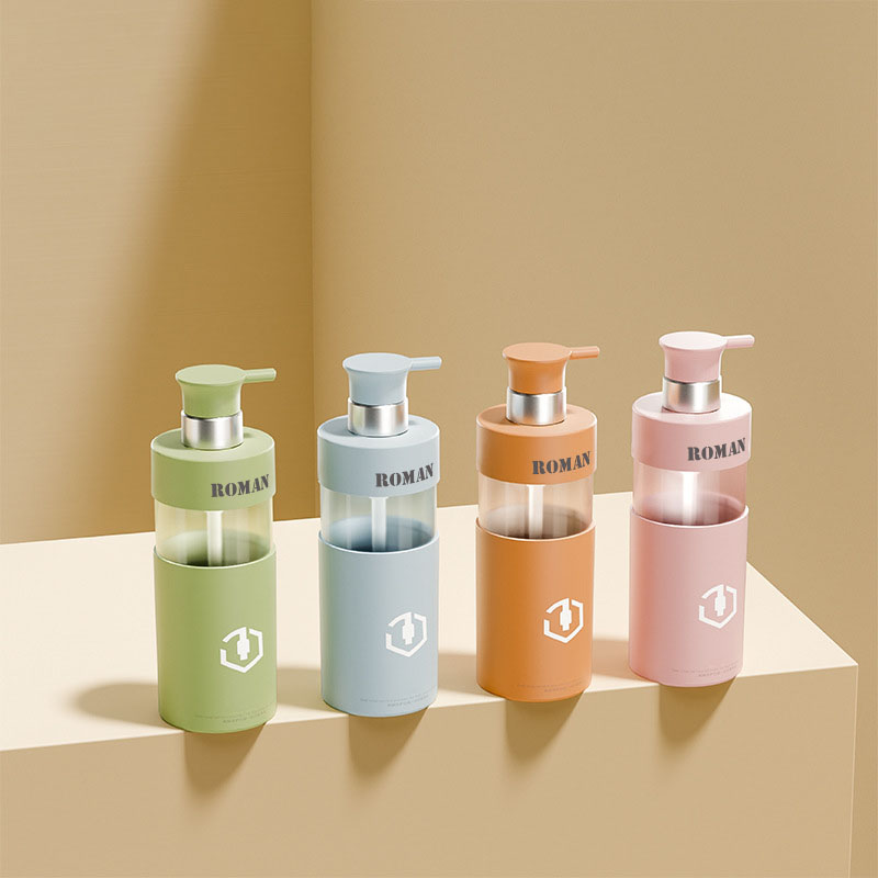 Luxo 100ml 200ml 300ml 450ml 500ml 700ml Frasco de loção corporal PET Plástico Shampoo e Condicionador Conjunto de frascos de embalagens cosméticas para gel de banho