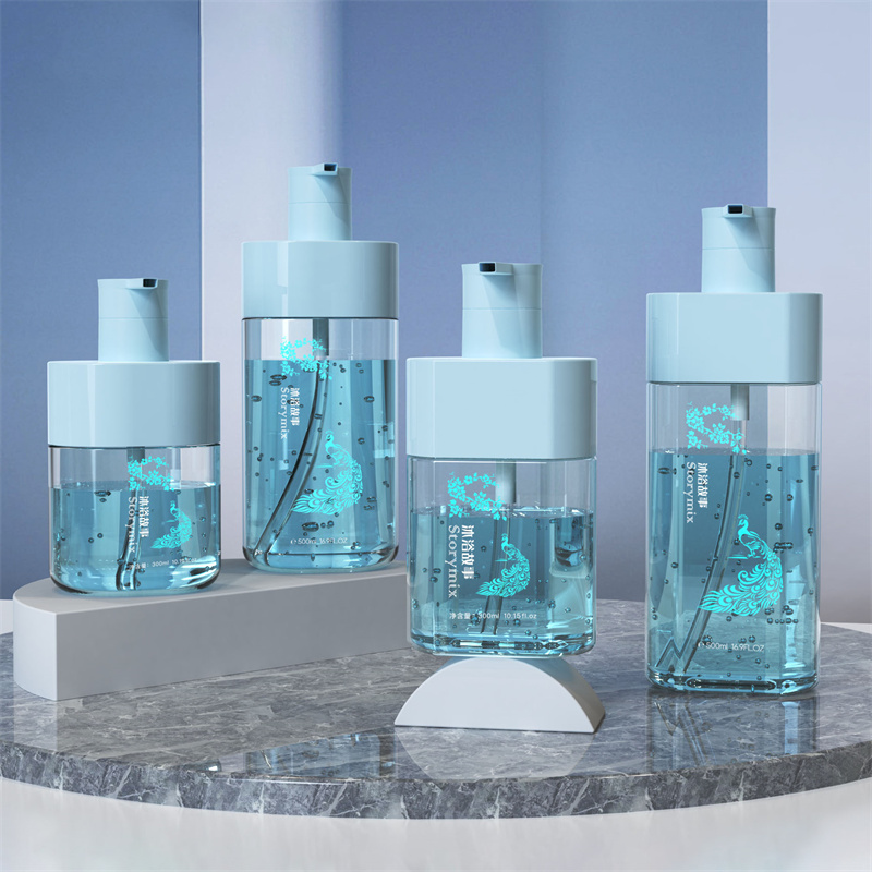 Luxo 300ml 500ml Oval Body Wash Press Loção Bomba Frascos para Adultos Crianças Hidratante Gel de Banho Loção Branqueadora Características Aminoácidos