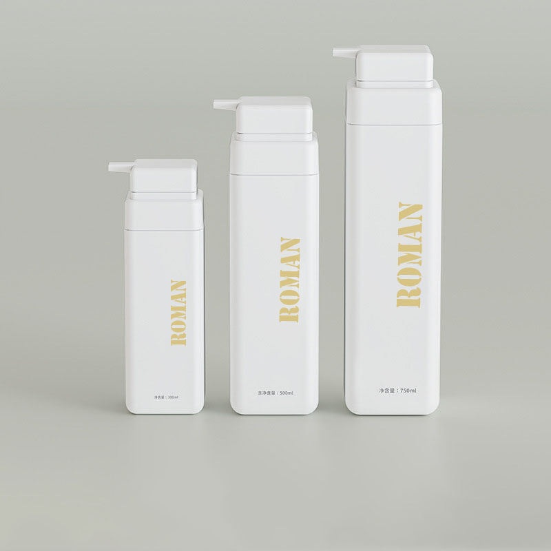 Garrafa plástica vazia luxuosa do champô do óleo do corpo 300ml 500ml 750ml garrafa cosmética fosca da bomba da loção para o gel do chuveiro do leite