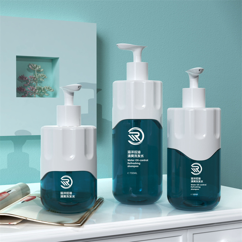 Frascos de shampoo PET PCR 10oz 300ml 500ml 700ml Loção corporal premium para cuidados com a pele Gel de banho Embalagem de óleo para cabelo com bomba de loção Frascos de shampoo PET PCR 10oz 300ml 500ml 700ml Loção corporal premium para cuidados com a pele Gel de banho Embalagem de óleo para cabelo com bomba de loção