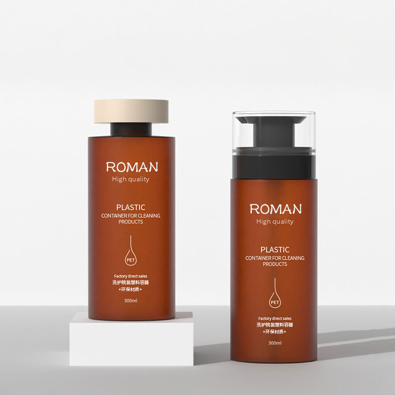 Garrafas de plástico com dispensador de bomba, à prova de vazamento, grande cilindro âmbar transparente vazio, recarregável para shampoo, condicionador de cabelo, óleos de loção Garrafas de plástico com dispensador de bomba, à prova de vazamento, grande cilindro âmbar transparente vazio, recarregável para shampoo, condicionador de cabelo, óleos de loção