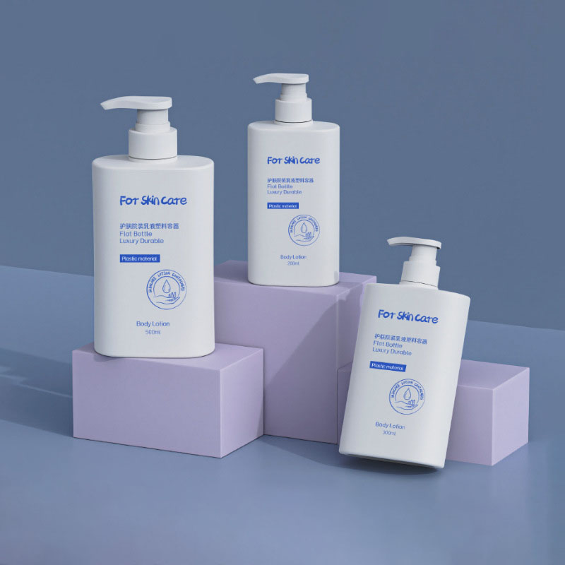 200ml 300ml 500ml Frasco de shampoo PET de plástico retangular com tampa de rosca para máscaras faciais Perfume Óleos essenciais Loção Cílios postiços