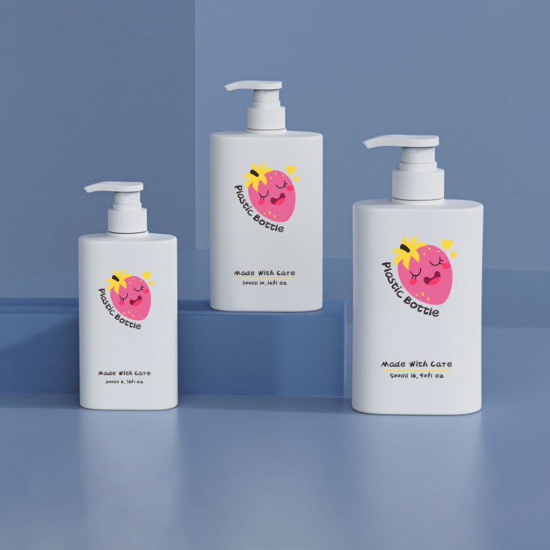 200ml 300ml 500ml Frasco de shampoo PET de plástico retangular com tampa de rosca para máscaras faciais Perfume Óleos essenciais Loção Cílios postiços 200ml 300ml 500ml Frasco de shampoo PET de plástico retangular com tampa de rosca para máscaras faciais Perfume Óleos essenciais Loção Cílios postiços