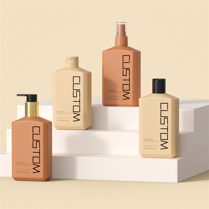 250ml 10oz fosco plano oblíquo ombro mão loção corporal frascos de bomba de cuidados com a pele shampoo de bebê garrafa de géis de banho