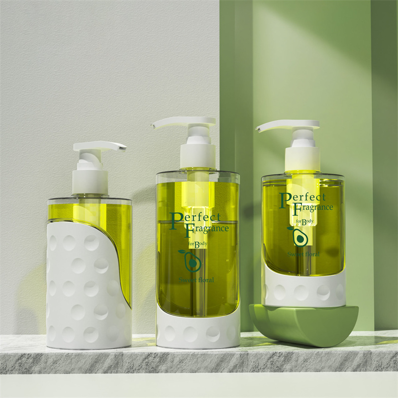 300ml 400ml 500ml manga de ombro plana design cosméticos loção recipiente shampoo garrafas dispensador de cuidados pessoais gel de banho garrafas de plástico