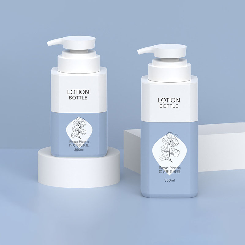 350ml 500ml Garrafa quadrada de plástico para animais de estimação de grande capacidade Sub-engarrafamento Necessidades diárias Cuidados Chuveiro Recipiente de shampoo vazio para gel de banho 800ml 1000ml