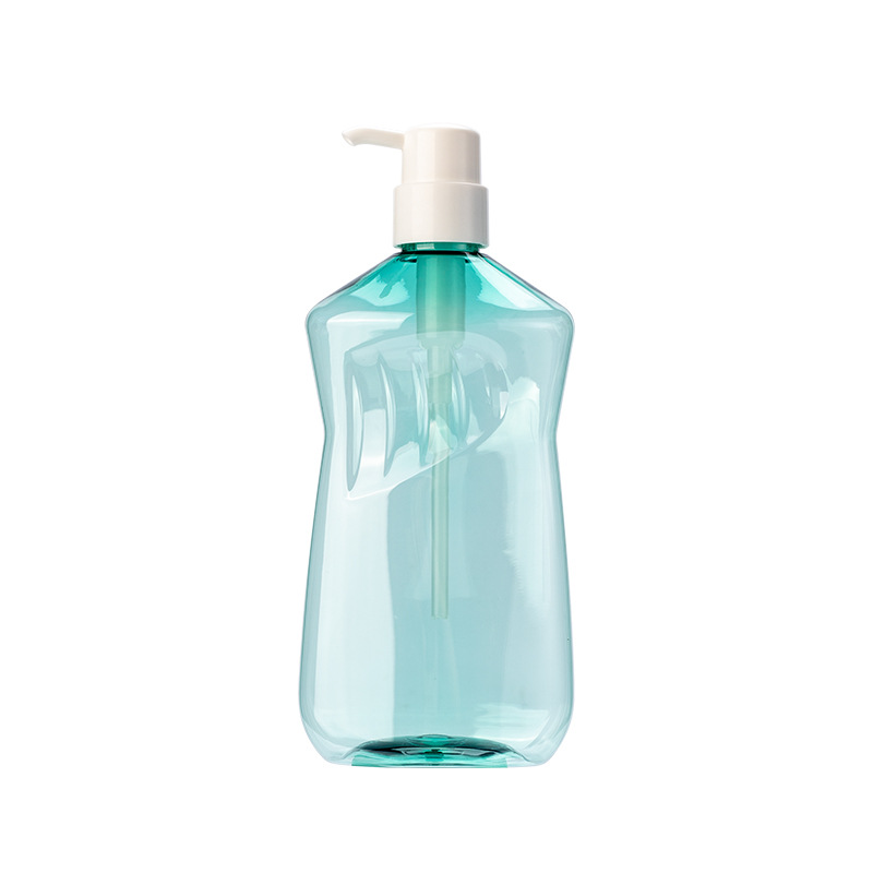 Garrafa vazia de loção de plástico para animais de estimação, 500ml, cintura fina, inovadora, transparente, verde, shampoo, com bomba de loção Garrafa vazia de loção de plástico para animais de estimação, 500ml, cintura fina, inovadora, transparente, verde, shampoo, com bomba de loção