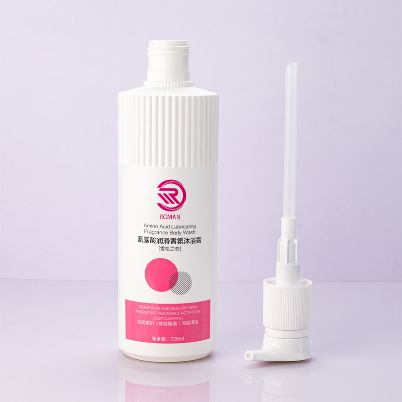 Frasco de plástico HDPE listrado branco quente com bico ondulado 500ml 700ml Shampoo Loção gel de banho com tampa de bomba Vietnã Frasco de plástico HDPE listrado branco quente com bico ondulado 500ml 700ml Shampoo Loção gel de banho com tampa de bomba Vietnã