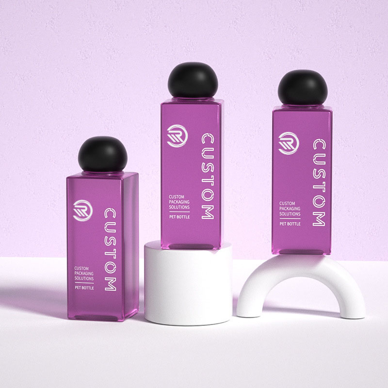 Frascos de loção cosmética fosco transparente quadrado de plástico premium 200ml 250ml para soro de cuidados com a pele Embalagem de toner premium com tampa de rosca em forma de bola Frascos de loção cosmética fosco transparente quadrado de plástico premium 200ml 250ml para soro de cuidados com a pele Embalagem de toner premium com tampa de rosca em forma de bola