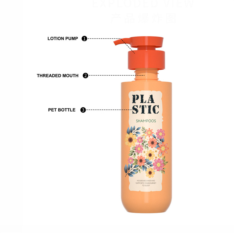 Shampoo e condicionador de cabelo garrafas de plástico bomba vermelha laranja fosco cor pet 300ml 500ml garrafas de shampoo premium com bomba Shampoo e condicionador de cabelo garrafas de plástico bomba vermelha laranja fosco cor pet 300ml 500ml garrafas de shampoo premium com bomba