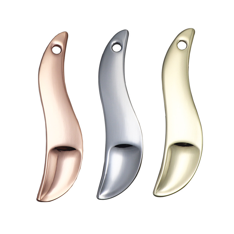 Espátula de maquiagem de beleza mini pequena colher de creme facial para os olhos máscara de colher cosmética de metal dourado