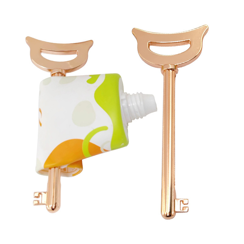 Design exclusivo do espremedor de tubo de liga de zinco em formato de chave para creme dental, cosméticos, creme colorido Design exclusivo do espremedor de tubo de liga de zinco em formato de chave para creme dental, cosméticos, creme colorido
