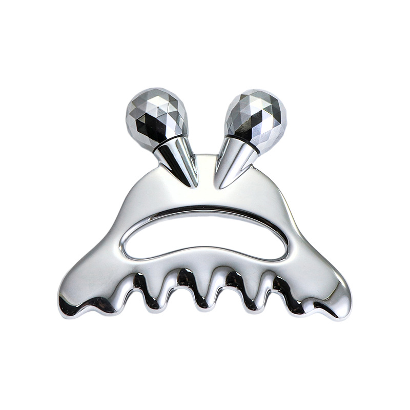 Rolo de massagem facial de liga de zinco com massagem na cabeça